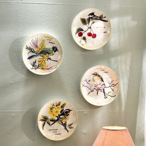 现代花鸟盘子创意墙面墙上装饰品家居客厅餐厅墙饰挂件墙壁饰壁挂