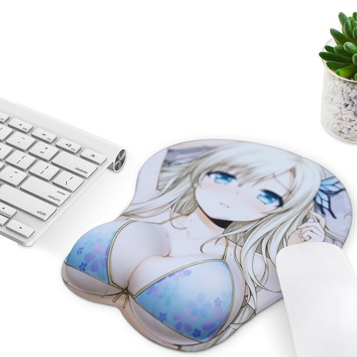 鼠标垫大3d胸硅胶软垫创意可爱二次元动漫美女护腕垫来图制作批发