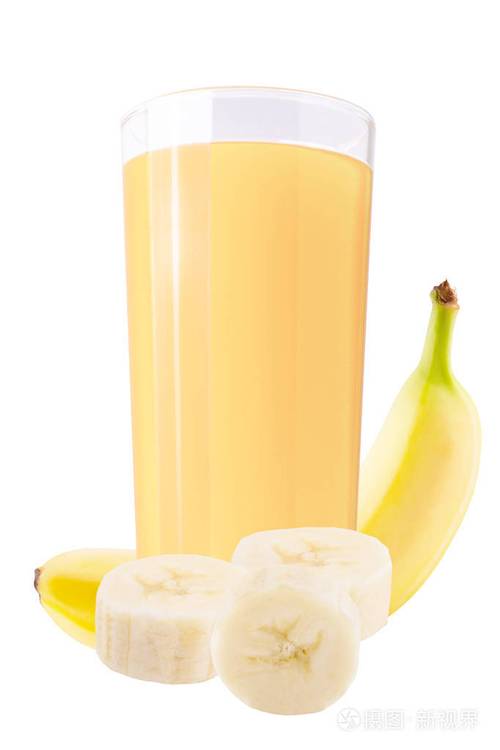 香蕉汁在白色