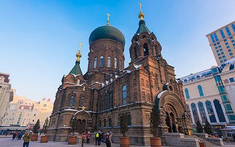拜占庭风格的东正教教堂,为哈尔滨的标志性建筑