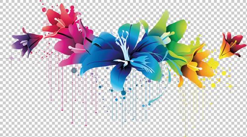彩色装饰花朵免抠png透明图层素材
