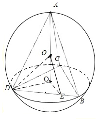 已知正三棱锥a-bcd的外接球是球o,正三棱锥底边bc=3,侧棱,点e在线段bd
