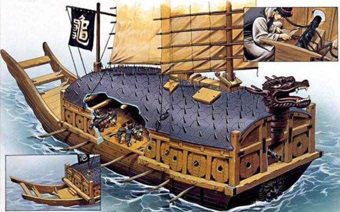 龟船在日本舰队大摇大摆地进入朝鲜水域后,龟形舰队连连出击.