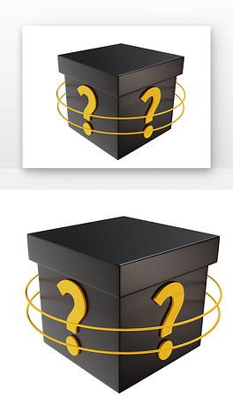 黑色盲盒几何组合疑问问号