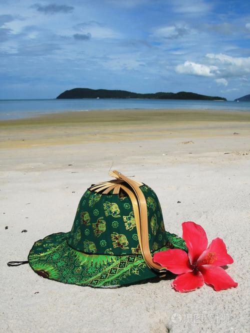 在沙滩上的帽子兰卡威马来西亚
