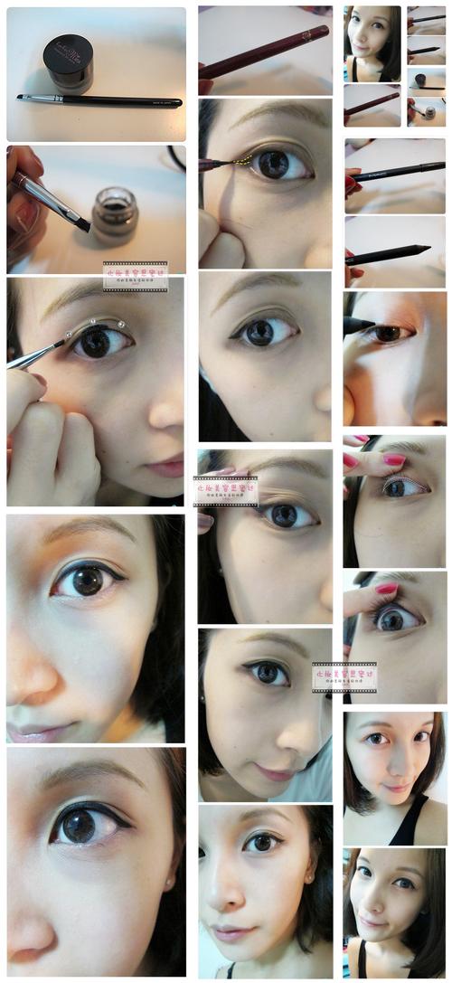 眼线画法大解析,①眼线笔②眼线液③眼线胶,由于每个女孩的肤质跟喜好