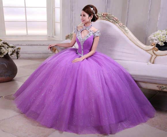 时尚紫色主题唯美婚纱照拍摄图片 梦幻紫色婚纱款式拍摄图片欣赏