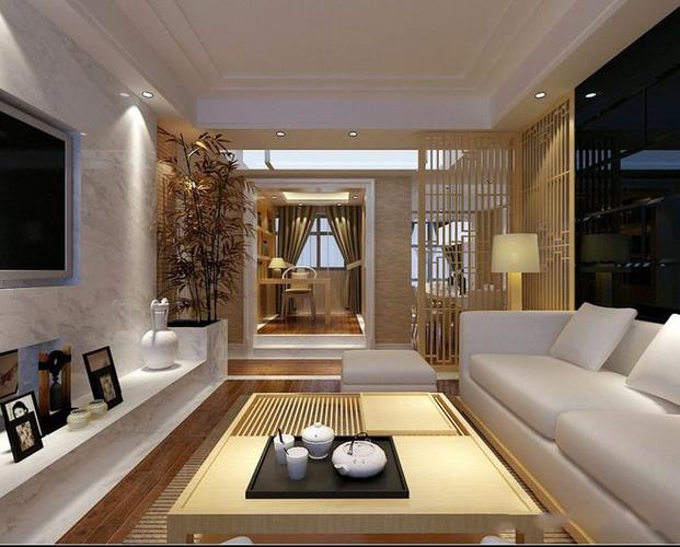 宜家日式三居125平家庭客厅沙发茶几装修效果图
