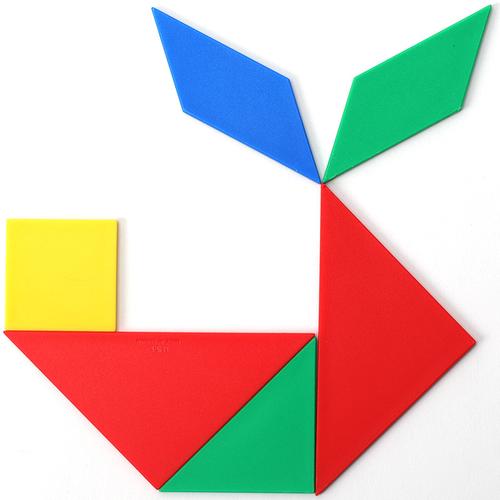 台湾游思乐幼儿园益智玩具diy拼图彩色七巧板 几何形状认知建构-标题
