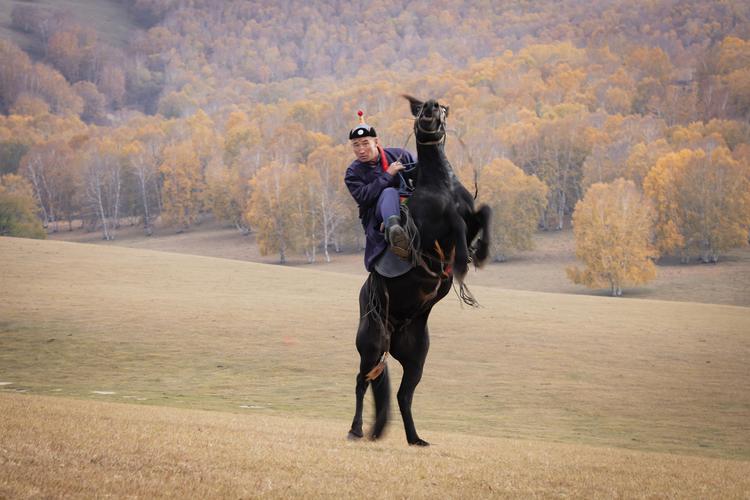 内蒙古赤峰的乌兰布统草原赛马蒙古族骑手扬鞭驰骋奋力争先