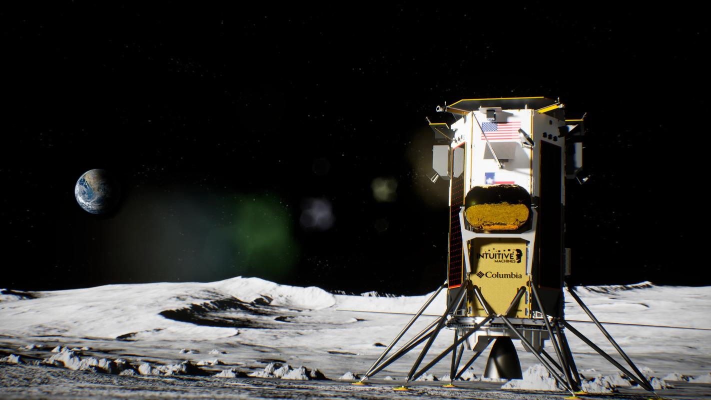nasa# #太空# #航空航天# 直觉机器公司im-1任务的探测器成功着陆月球