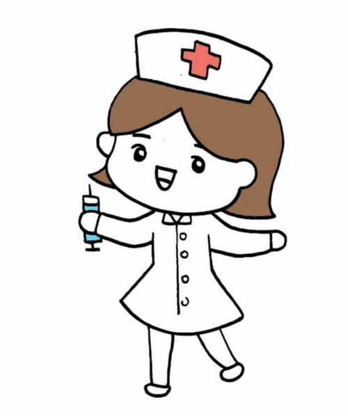 白衣天使护士简笔画护士简笔画怎么画女护士的简单画法儿童学画女护士