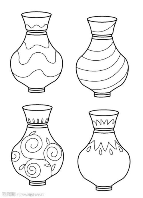 陶瓷花瓶图案简笔画