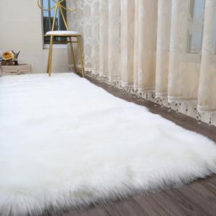 白色长毛绒地毯卧室地毯仿羊毛地毯商铺橱窗装饰毯背景毯圆形地毯