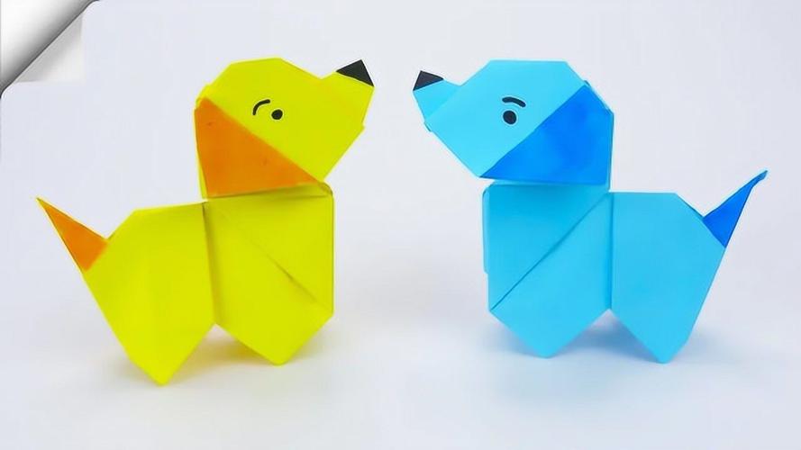 一张纸教你折可站立的小狗,非常可爱做法也简单,手工折纸教程