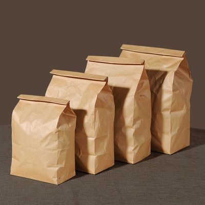 牛皮纸袋食品袋纸袋烘焙包装肯德基打包外卖袋点心面包袋100只装