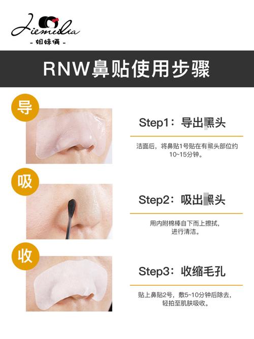 韩国rnw双重净化去黑头导出精华鼻贴收缩毛孔去粉刺控油深层清洁