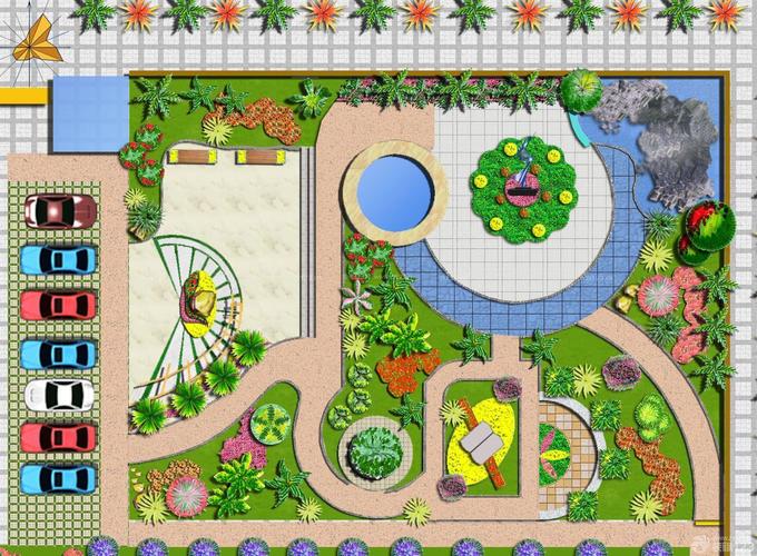 小公园花坛平面图设计