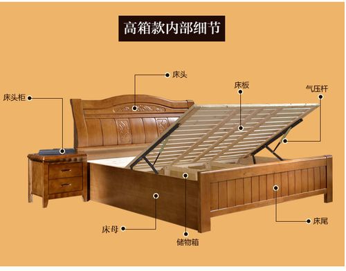 顺泽美厂家直销简约现代高箱实木床1.5米单人床1.8米特价双人床