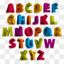 彩色3d立体字母pngai圣诞节素材英文字母pngai