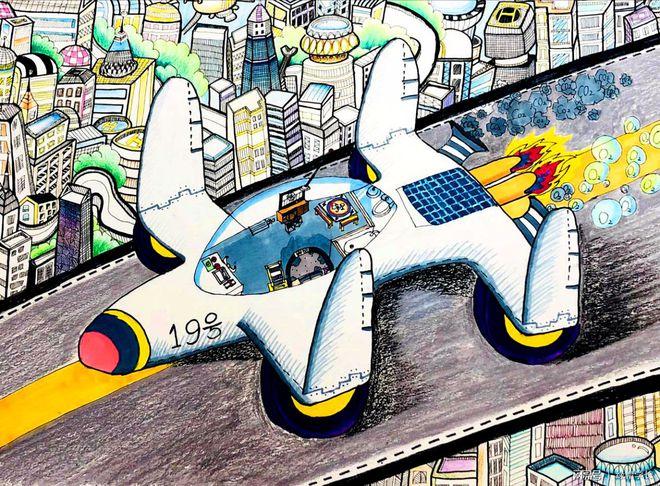 交通类科幻画丨多功能制氧车减少地球污染