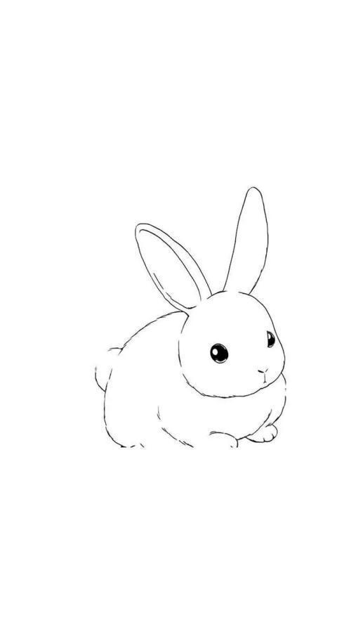 兔兔女生简笔画铅笔画