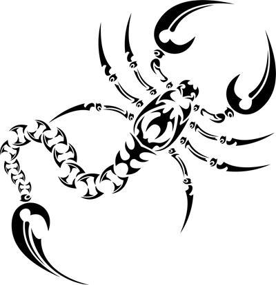 35张蝎子图腾纹身手稿