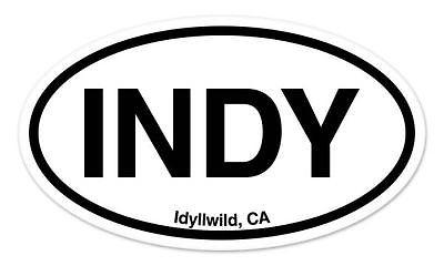 indy idyllwild ca california oval car window bumper sticker