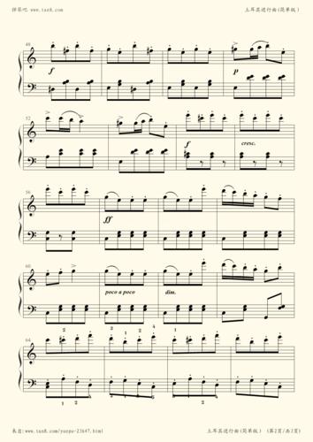 钢琴谱 - 贝多芬-土耳其进行曲(简单版)
