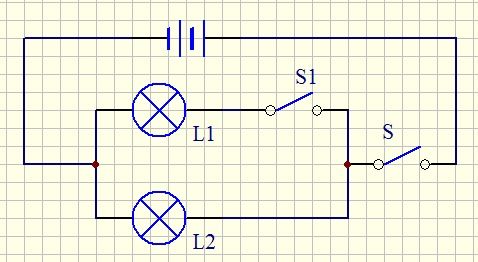 灯并联,s是总开关,s1只控制灯泡l1,请将所缺的导线补上,并画出电路图
