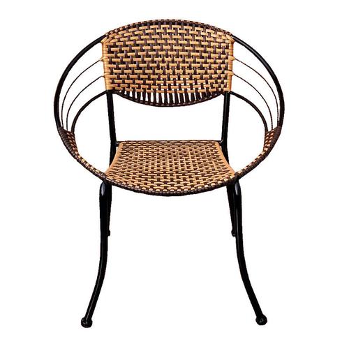 寻木匠小藤椅加厚铁艺椅子墨君同款编织椅靠背椅茶几椅子会客圆椅子