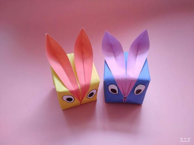 一吹就成可爱兔子的折纸只要几步就做好儿童益智手工折纸教程