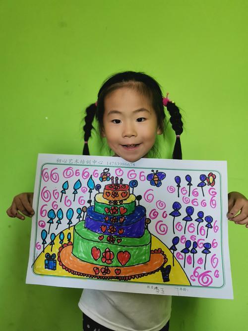 儿童创意画—《生日蛋糕》