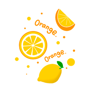 手绘卡通小清新水果橙子柠檬橘子免抠图案