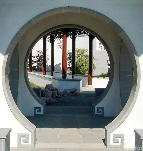 中式庭院围墙门洞设计实景图