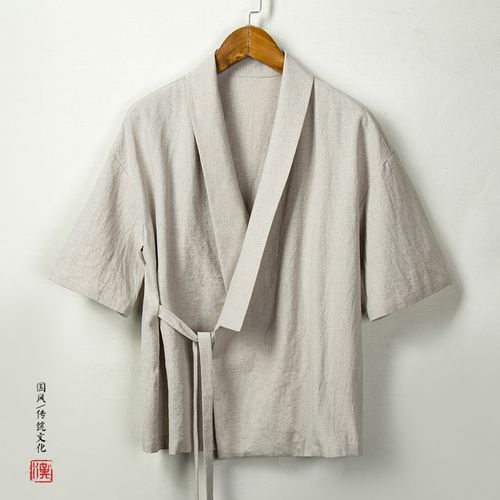 中国棉麻禅修修行上衣古装中式麻衣斜襟国风民族服装