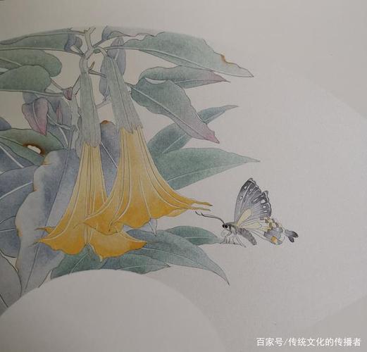 工笔花鸟画系列之——曼陀罗写生与着色步骤