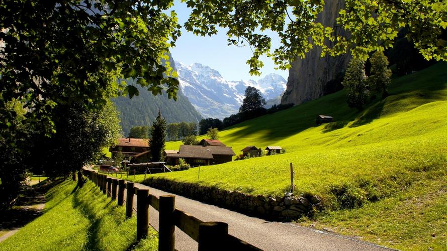 瑞士露营少女峰风景高清桌面壁纸
