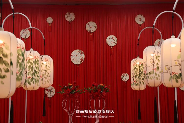 婚庆道具中式路引婚礼宫廷弯钩路引 中国风仿古灯笼路引 手绘灯笼