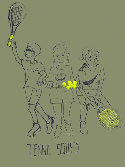 procreate插画网球人物速写