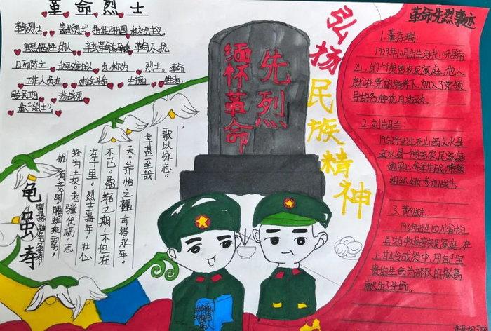 缅怀革命先烈传承红色文化烈士纪念日手抄报