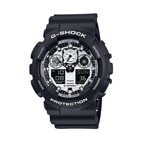 casio g-shock ga-100bw-1a 日本进口 树脂表带 矿物玻璃 手表