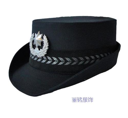女式保安卷边帽 新式保安帽子女士保安帽 协管治安女帽保安大檐帽