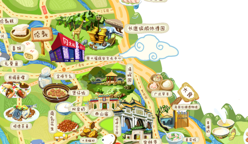 佛山顺德美食旅游手绘地图 90后 景点美食 fish杂志