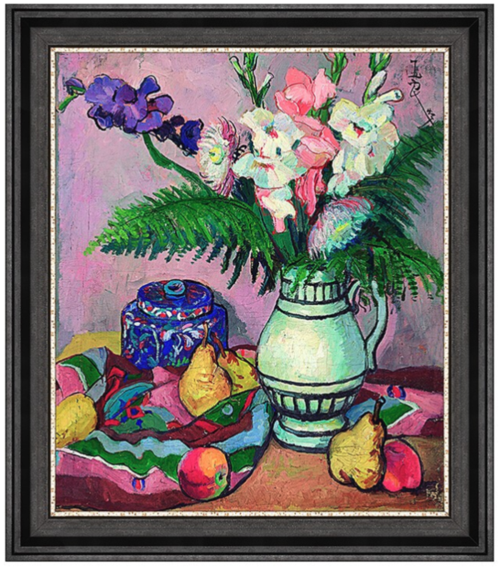 花卉静物油画《菖莆与水果》客厅沙发背景墙装饰画挂画 70x61cm