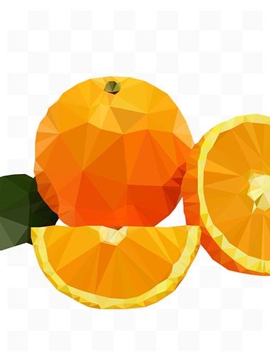 橘色橙子 i>低 /i>多边形矢量 i>图 /i>