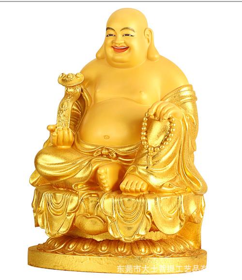 台湾炫金纯铜弥勒佛像供奉家用笑佛大肚佛弥勒佛神像招财摆件