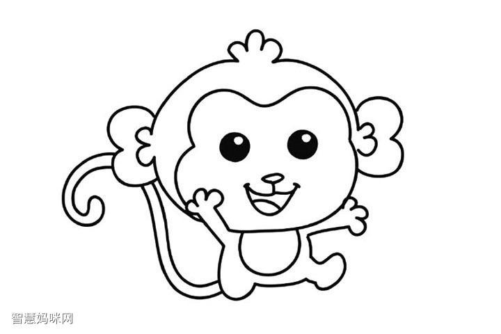 萌萌的小猴子简笔画画法教程生肖猴简笔画猴子简笔画22016生肖猴简笔