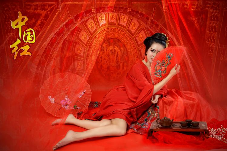 中国红古装美女电脑主题桌面壁纸