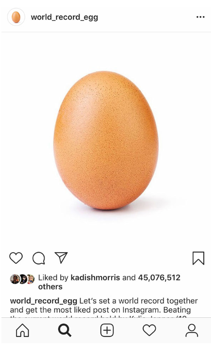 the instagram egg, 2019, screenshot.